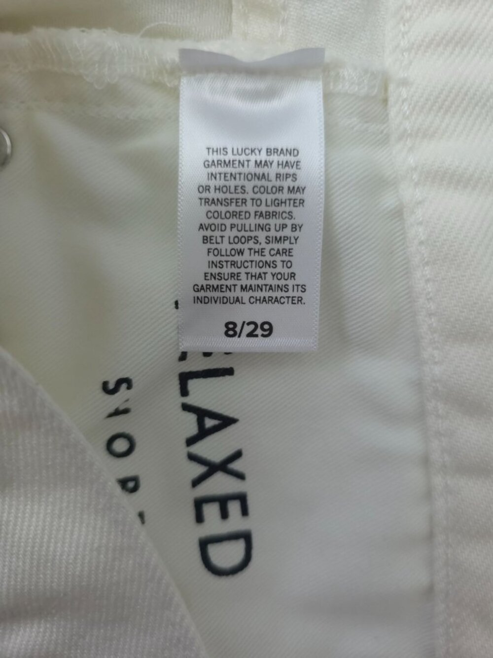 Lucky Brand White Embroidered Denim Relaxed Shorts Frayed Hem Women's Sz 8/29 - Picture 8 of 9